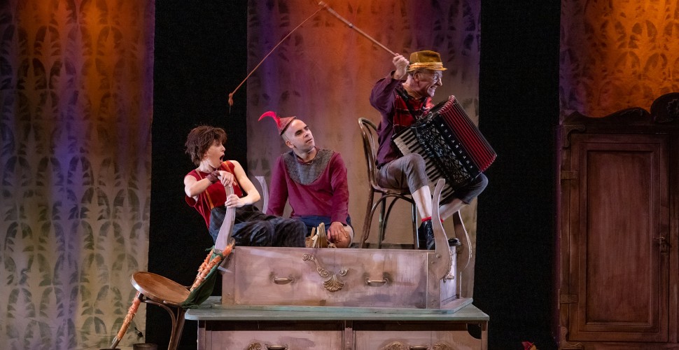 Actors performing on stage in Pinocchio